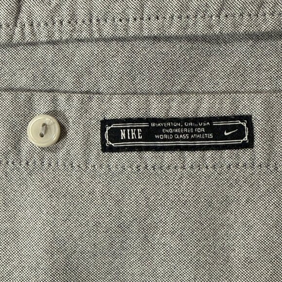 Mens Nike XXL Gray Long Sleeve Button Down Shirt - Engineered for World Class - Picture 7 of 10
